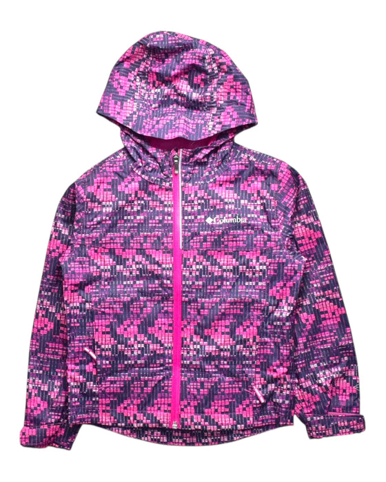 A Pink Rain Jackets from Columbia in size XXS for girl. (Front View)
