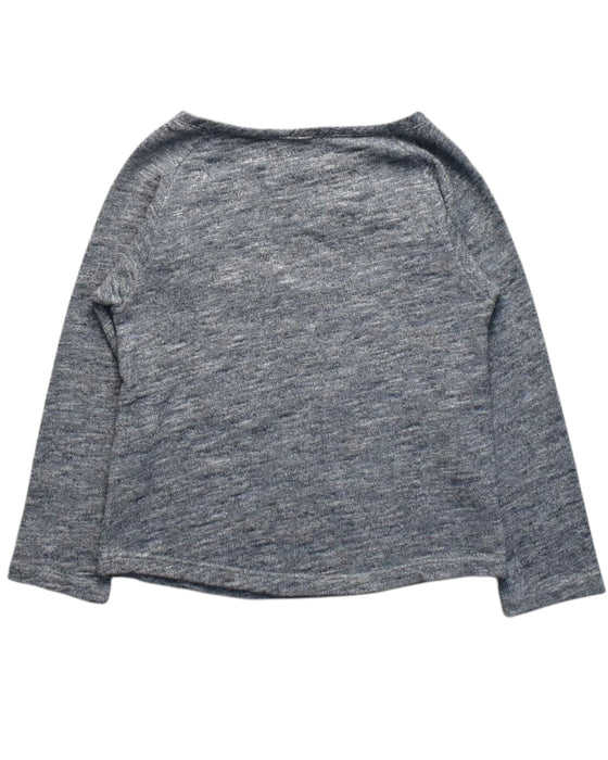 A Grey Long Sleeve Tops from Petit Bateau in size 6T for girl. (Back View)