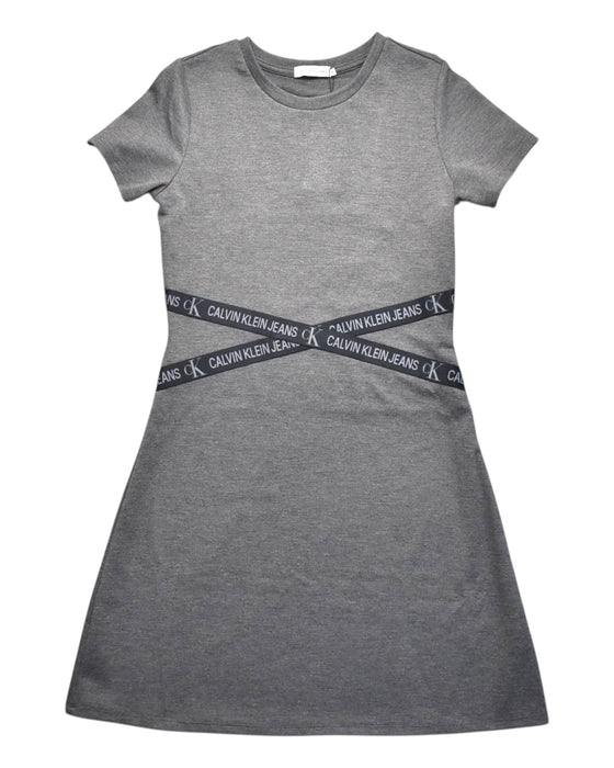 A Grey Short Sleeve Dresses from Calvin Klein in size 14Y for girl. (Front View)