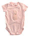 A Pink Short Sleeve Bodysuits from Seed in size 0-3M for girl. (Front View)