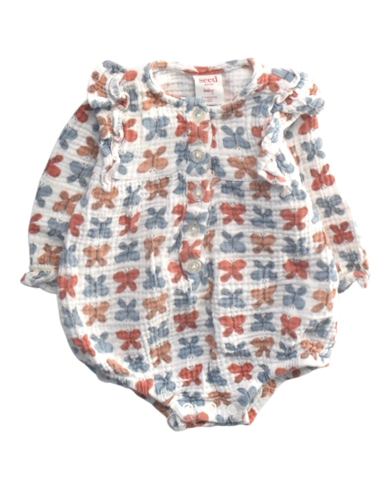 A Multicolour Long Sleeve Rompers from Seed in size 0-3M for girl. (Front View)