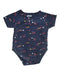 A Navy Short Sleeve Bodysuits from Vertbaudet in size 6-12M for girl. (Front View)