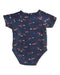 A Navy Short Sleeve Bodysuits from Vertbaudet in size 6-12M for girl. (Back View)