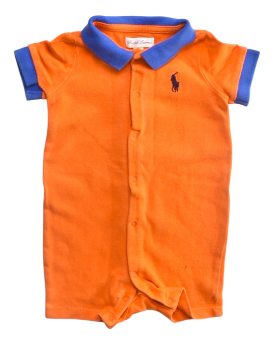 A Orange Short Sleeve Rompers from Ralph Lauren in size 3-6M for boy. (Front View)