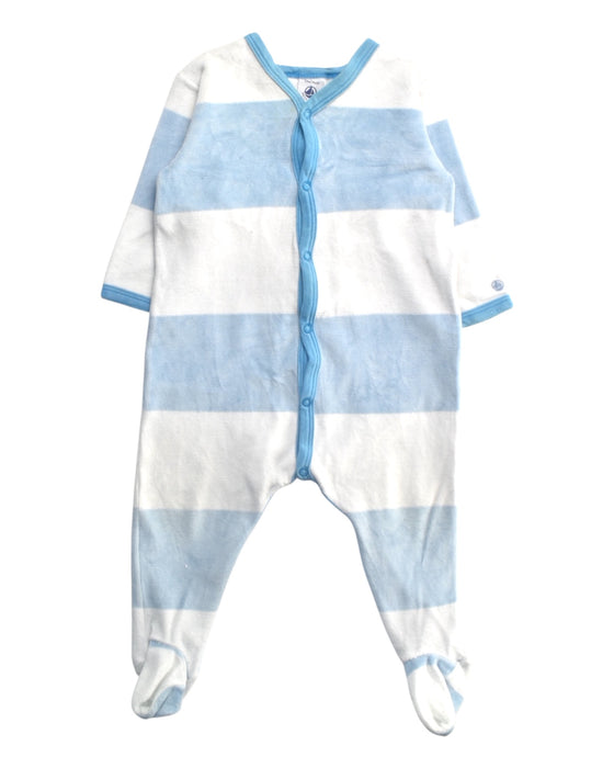 A Blue Onesies from Petit Bateau in size 6-12M for boy. (Front View)