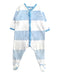 A Blue Onesies from Petit Bateau in size 6-12M for boy. (Front View)