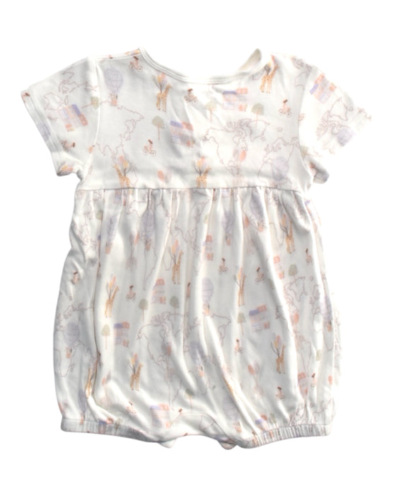 A White Short Sleeve Rompers from Kays + Kins in size 6-12M for girl. (Back View)