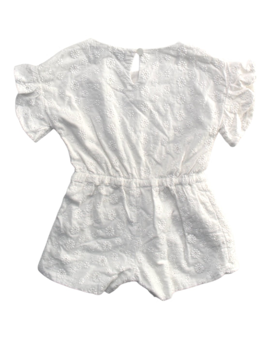 A White Short Sleeve Rompers from Gingersnaps in size 3-6M for girl. (Back View)