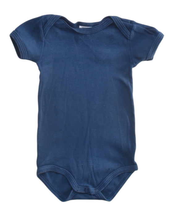 A Blue Short Sleeve Bodysuits from Petit Bateau in size 3-6M for boy. (Front View)