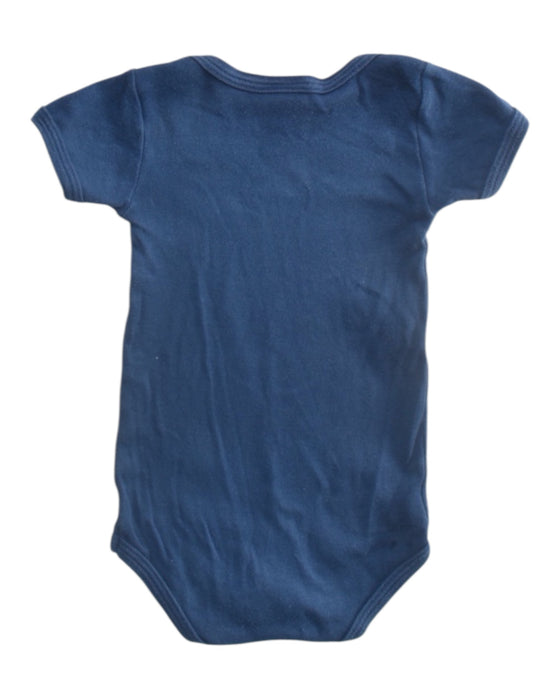 A Blue Short Sleeve Bodysuits from Petit Bateau in size 3-6M for boy. (Back View)