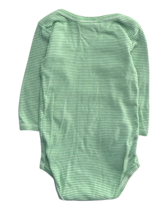 A Green Long Sleeve Bodysuits from Petit Bateau in size 3-6M for boy. (Back View)