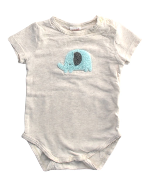 A Grey Short Sleeve Bodysuits from Seed in size 0-3M for boy. (Front View)