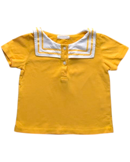 A Yellow Short Sleeve Shirts from Happyology in size 6-12M for boy. (Front View)