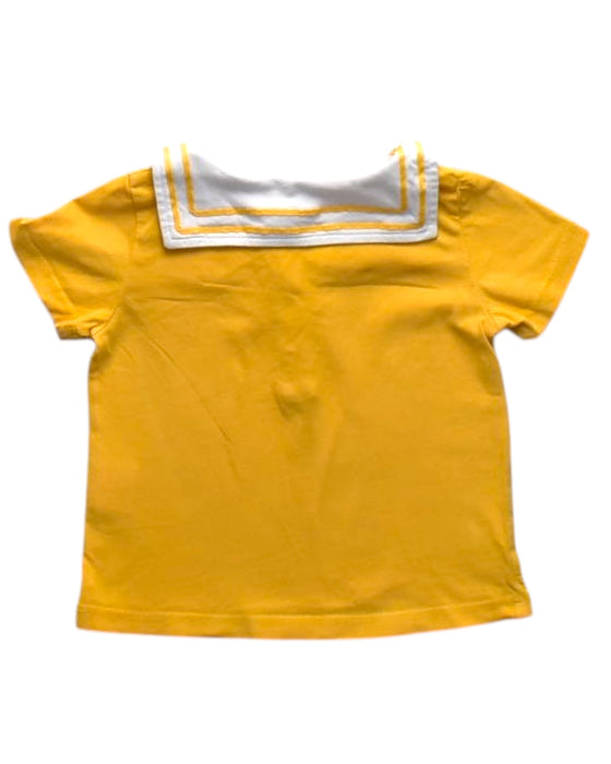 A Yellow Short Sleeve Shirts from Happyology in size 6-12M for boy. (Back View)