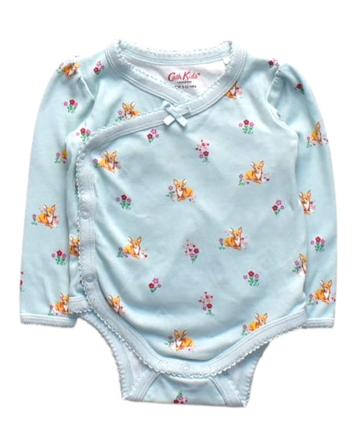 A Blue Long Sleeve Bodysuits from Cath Kids London in size 6-12M for girl. (Front View)