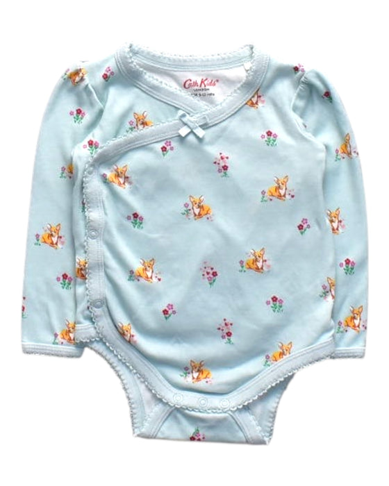A Blue Long Sleeve Bodysuits from Cath Kids London in size 6-12M for girl. (Front View)