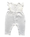 A White Sleeveless Rompers from Genwoo Kids in size 6-12M for girl. (Front View)