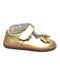 A Gold Flats from pediped in size 12-18M for girl. (Front View)