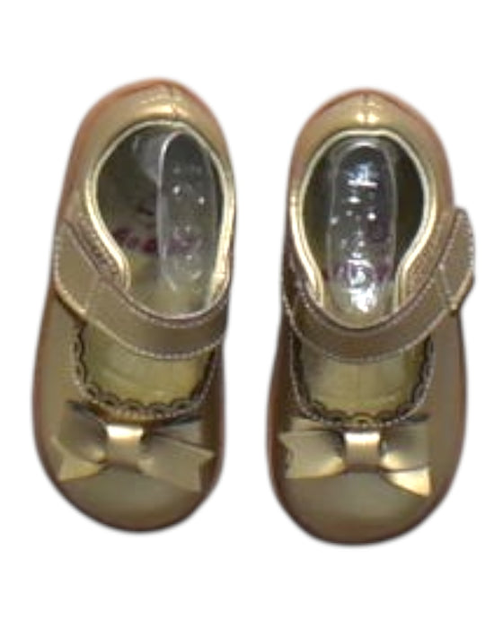 A Gold Flats from pediped in size 12-18M for girl. (Back View)