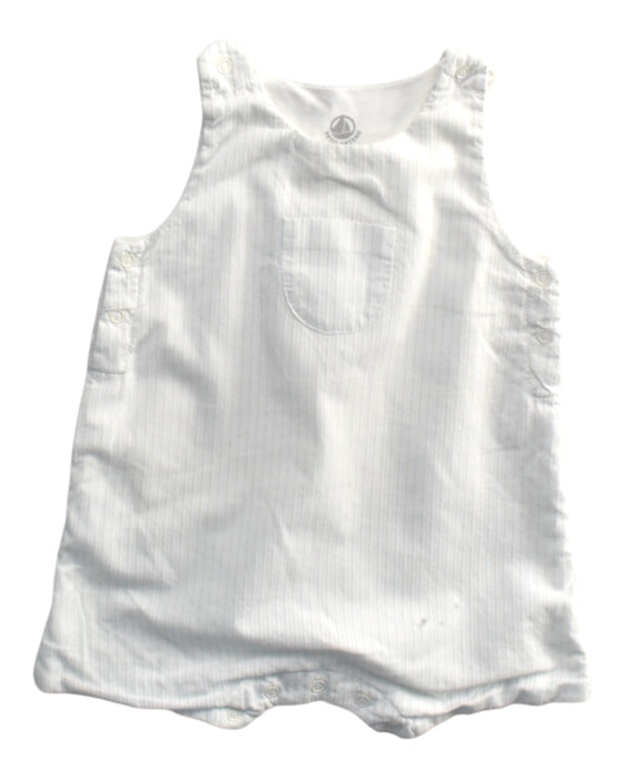 A White Sleeveless Rompers from Petit Bateau in size 3-6M for girl. (Front View)