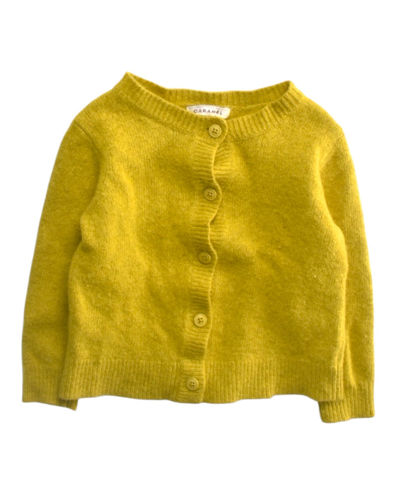A Yellow Cardigans from Caramel in size 3T for girl. (Front View)