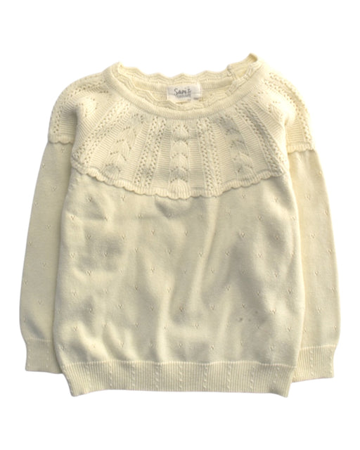 A Ivory Knit Sweaters from Sam & Louloute in size 3T for girl. (Front View)