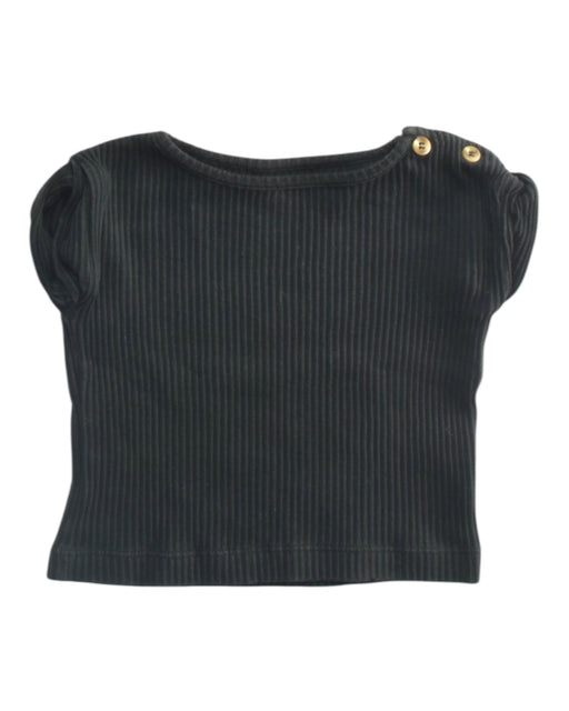A Black Short Sleeve Tops from Poudre Organic in size 6-12M for girl. (Front View)