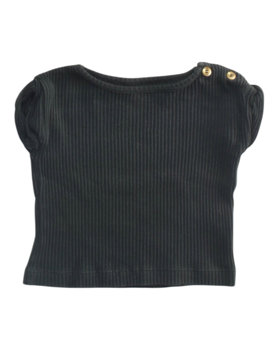 A Black Short Sleeve Tops from Poudre Organic in size 6-12M for girl. (Front View)