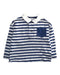 A Navy Long Sleeve Polos from Petit Bateau in size 6T for boy. (Front View)