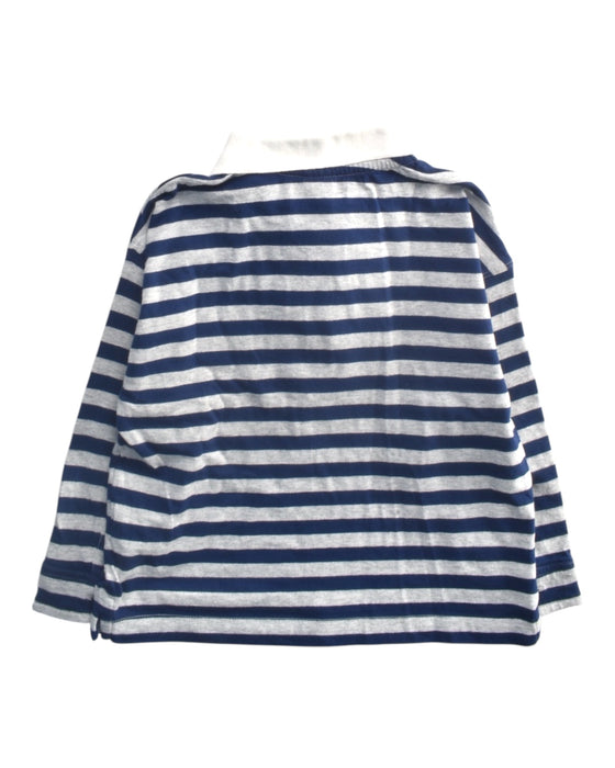 A Navy Long Sleeve Polos from Petit Bateau in size 6T for boy. (Back View)