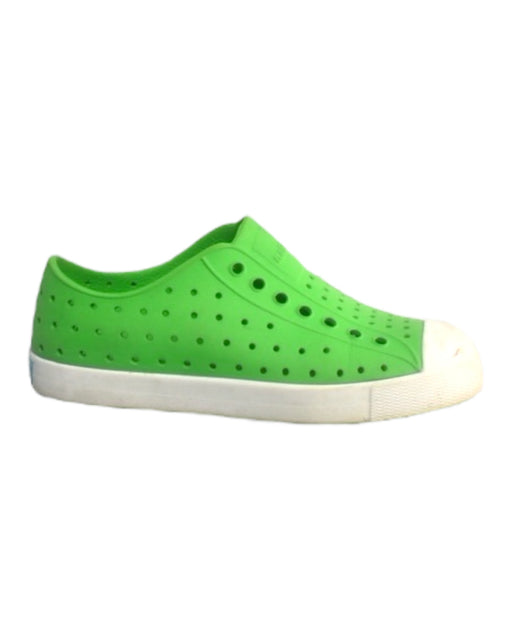 A Green Slip Ons from Native Shoes in size 6T for boy. (Front View)