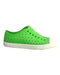 A Green Slip Ons from Native Shoes in size 6T for boy. (Front View)