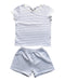 A Blue Shorts Sets from The Little White Company in size 2T for girl. (Front View)