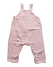 A Pink Long Overalls from Petit Bateau in size 6-12M for girl. (Front View)