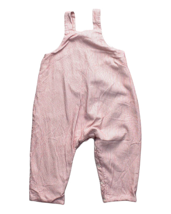A Pink Long Overalls from Petit Bateau in size 6-12M for girl. (Back View)
