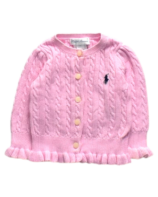 A Pink Cardigans from Ralph Lauren in size 3-6M for girl. (Front View)
