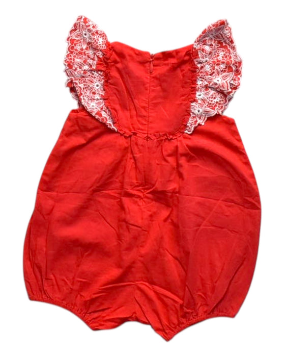 A Red Sleeveless Rompers from Tartine et Chocolat in size 0-3M for girl. (Back View)