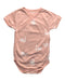 A Pink Short Sleeve Bodysuits from Le Petit Society in size 12-18M for girl. (Front View)