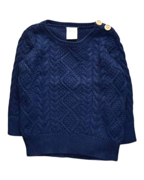 A Navy Knit Sweaters from Seed in size 6-12M for girl. (Front View)