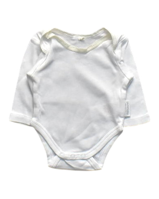 A White Long Sleeve Bodysuits from Purebaby in size 0-3M for girl. (Front View)
