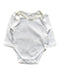 A White Long Sleeve Bodysuits from Purebaby in size 0-3M for girl. (Front View)