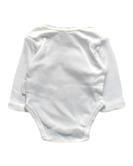 A White Long Sleeve Bodysuits from Purebaby in size 0-3M for girl. (Back View)