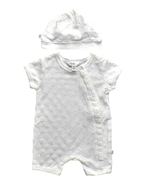 A White Short Sleeve Rompers from Bebe by Minihaha in size Newborn for girl. (Front View)
