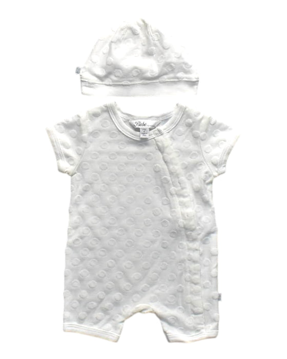 A White Short Sleeve Rompers from Bebe by Minihaha in size Newborn for girl. (Front View)