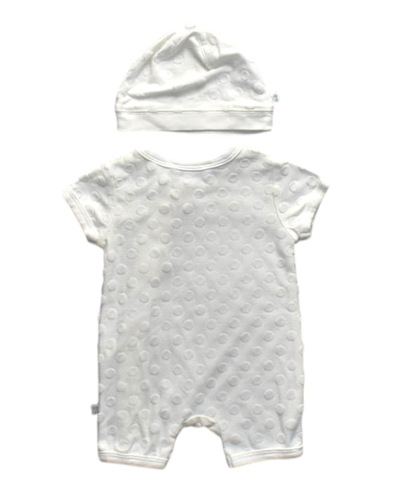A White Short Sleeve Rompers from Bebe by Minihaha in size Newborn for girl. (Back View)