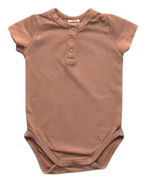 A Brown Short Sleeve Bodysuits from Seed in size 0-3M for neutral. (Front View)