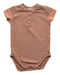 A Brown Short Sleeve Bodysuits from Seed in size 0-3M for neutral. (Front View)