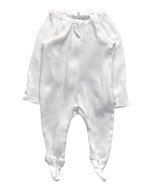A White Onesies from Purebaby in size Newborn for girl. (Front View)