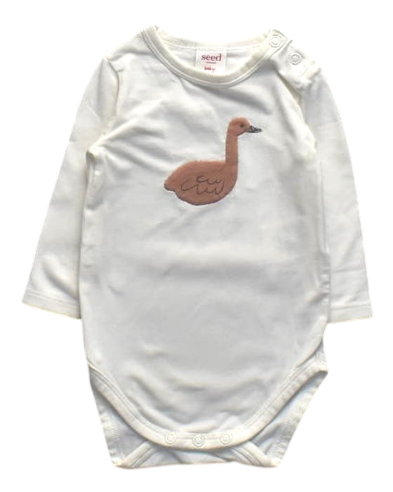 A White Long Sleeve Bodysuits from Seed in size Newborn for girl. (Front View)