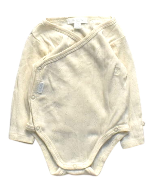 A Ivory Long Sleeve Bodysuits from Purebaby in size 0-3M for girl. (Front View)